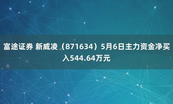 富途证券 新威凌（871634）5月6日主力资金净买入544.64万元
