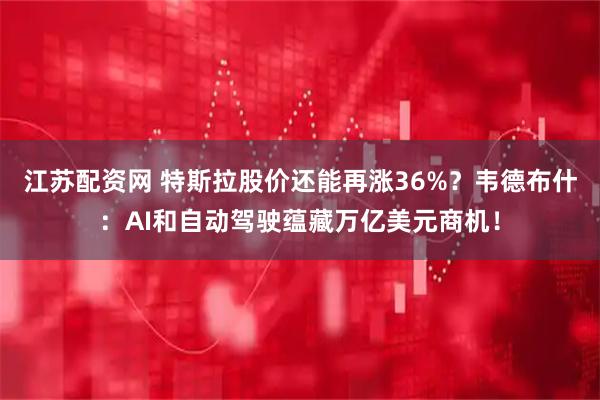 江苏配资网 特斯拉股价还能再涨36%？韦德布什：AI和自动驾驶蕴藏万亿美元商机！