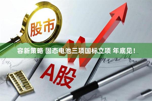 容新策略 固态电池三项国标立项 年底见!